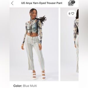 UO Anya Yarn-Dyed Trouser Pants